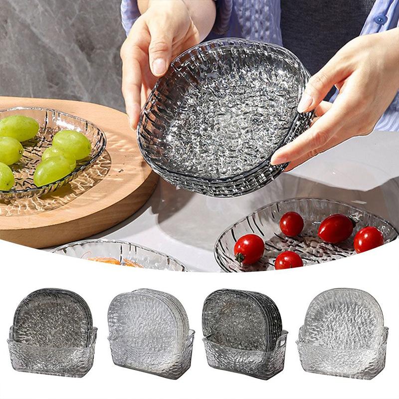 8PCS Set Snack Bowls Fruit Plate Bone Spitting Dish Candy Dessert Plates Lightweight Serving Tray For Everyday Meals Party