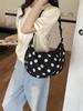 Polka Dot One-Shoulder Crossbody Bag - 2026 Korean Style, Large Capacity, Versatile Fashion Commute Bag for Women.