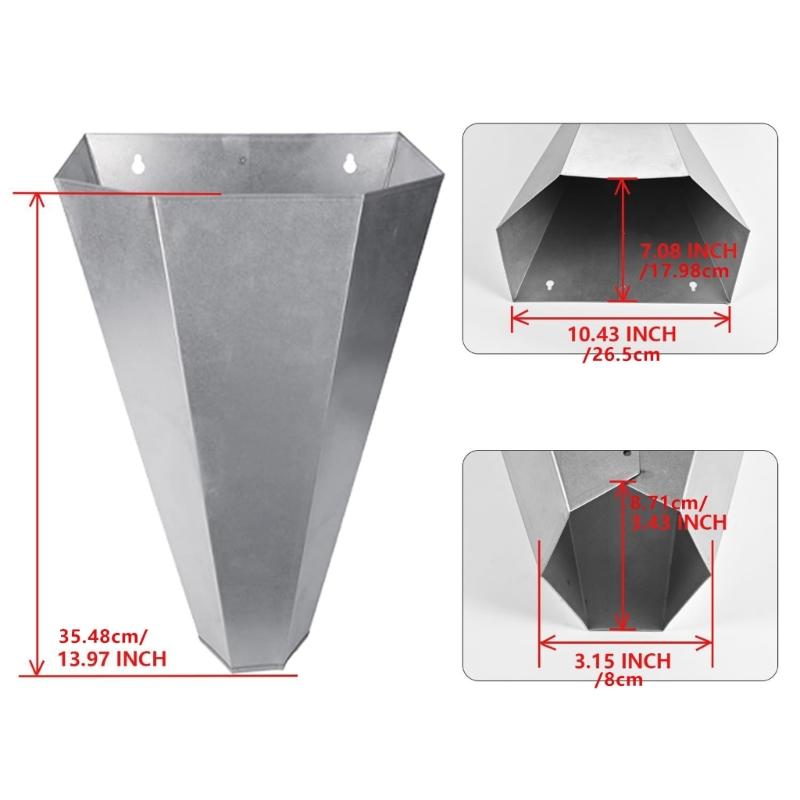 Heavy Duty Chicken Restraint Funnel Cone For Hens Turkeys Broilers Flat Back Wall Mount Design Feathered Damage Prevent