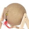 Cat Scratching Ball Toy Wooden Stand Triangle Frame Multipurpose Interactive with Bell and Feather