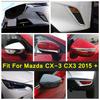 Chrome Auto Front Fog Lamp / Headlight Eyelids Eyelashs / Rearview Mirror Cover Trim Accessories For Mazda CX-3 CX3 2015 -