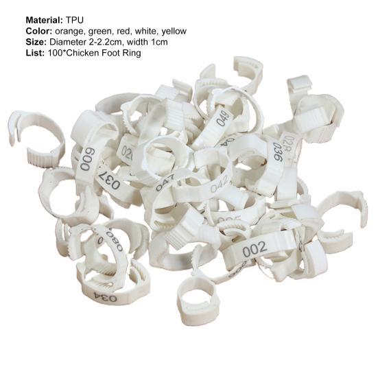 Yousheng 100Pcs Chicken Ring Adjustable Buckle Design Easy-assembled Duck Chicken Foot Ring for Marking