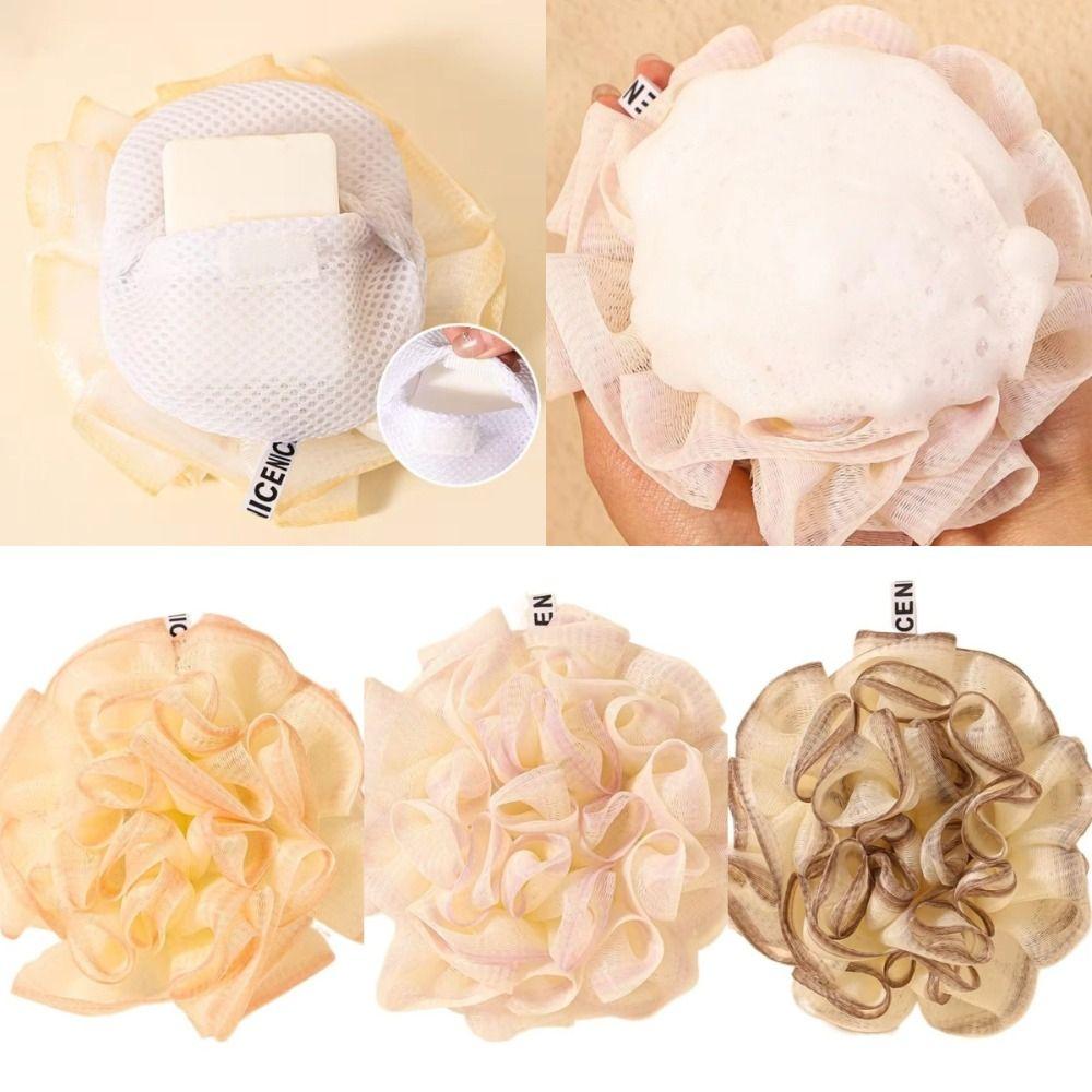 New 2-In-1 Bath Ball Towel Hangable Quick Dry Bath Sponge Skin-friendly Soft Face Cleaning Ball Bath Time