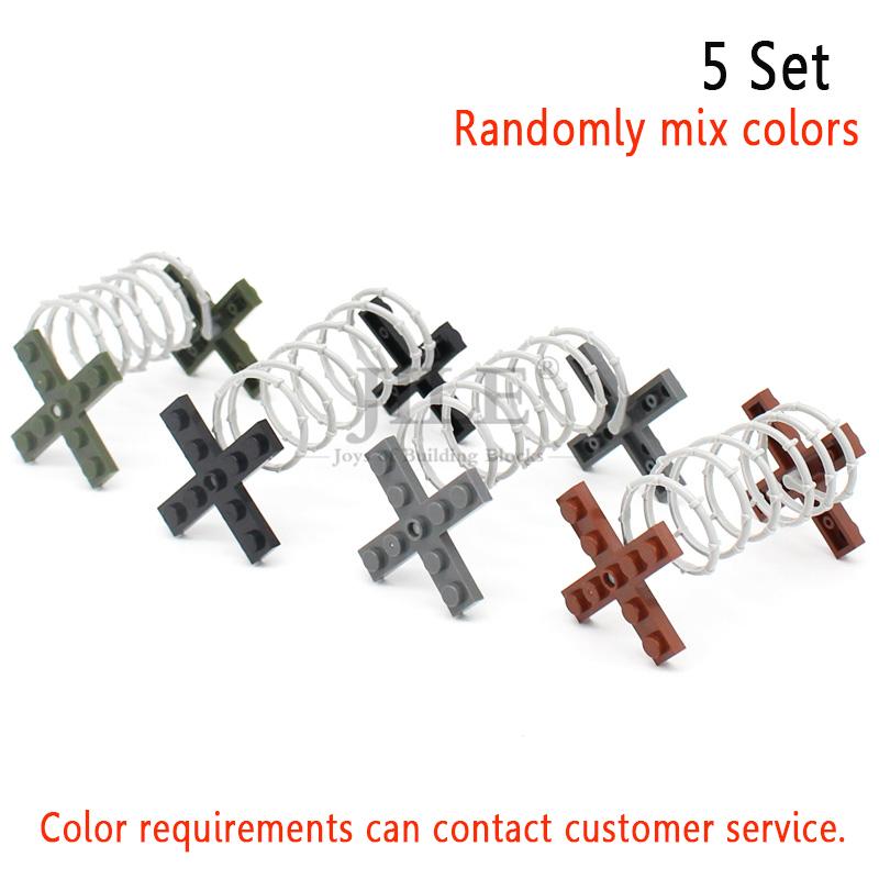 MOC Commando Special Forces Army Soldier Figures Military Base Barbed Wire Weapon Equipment Sandbags Bricks Building Blocks Toys