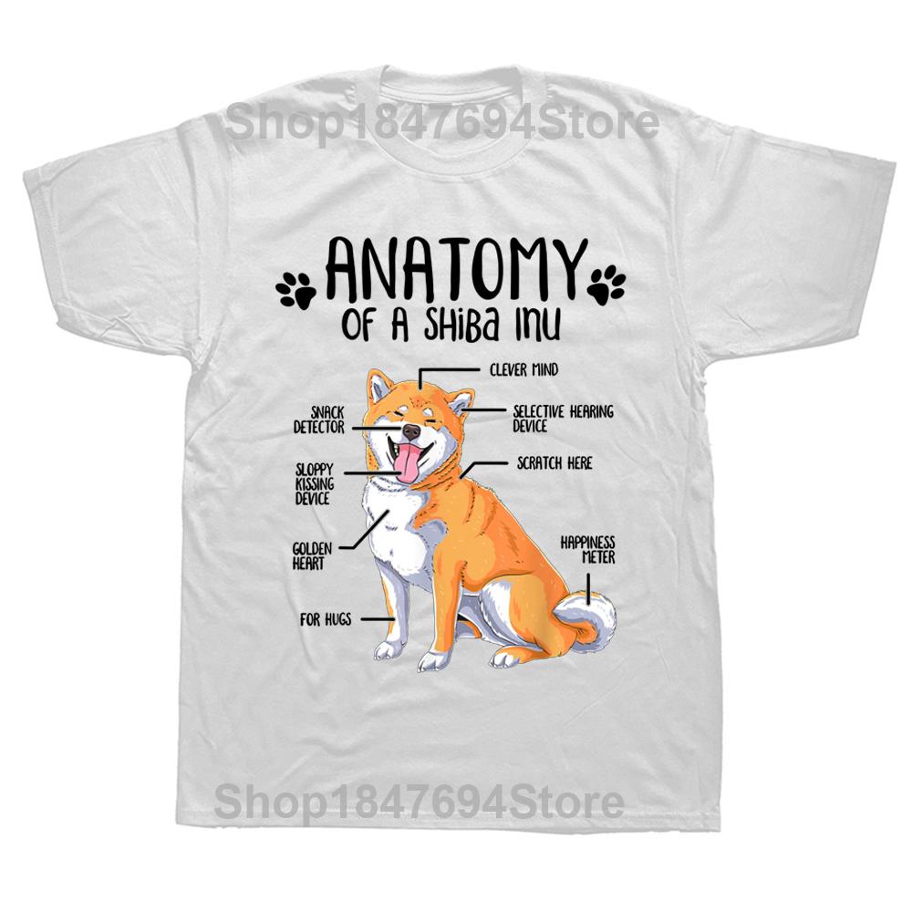 Funny Anatomy Shiba Inu Dog Lover T Shirts Graphic Cotton Streetwear Short Sleeve Birthday Gifts Summer T-shirt Mens Clothing