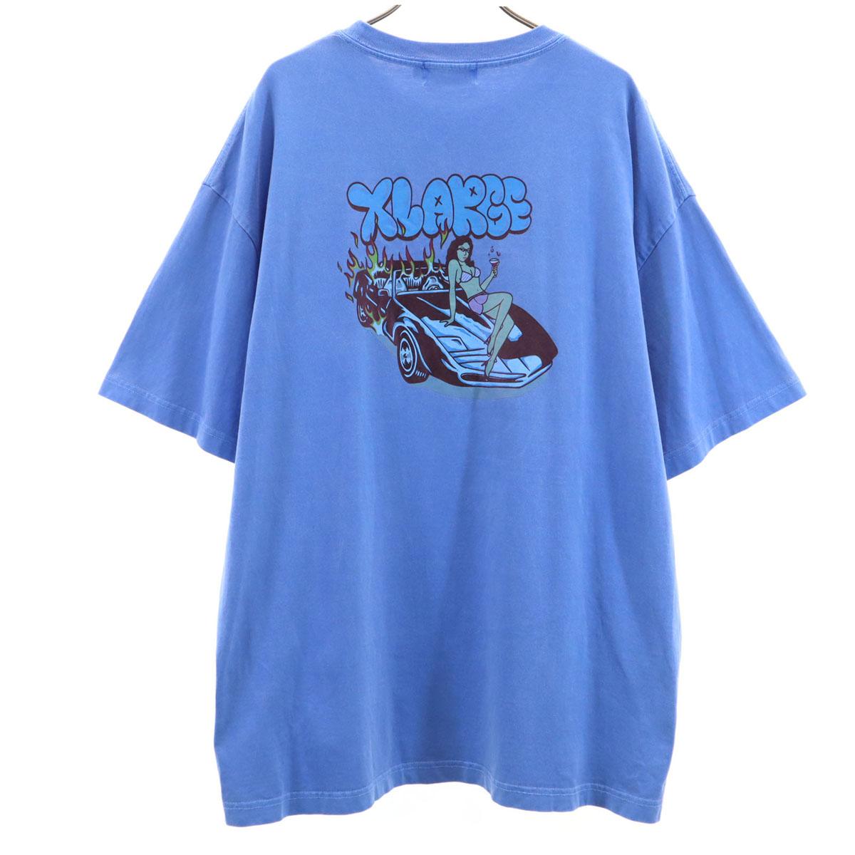 

XLARGE Back print Short sleeve T-shirt XL blue Men s Used