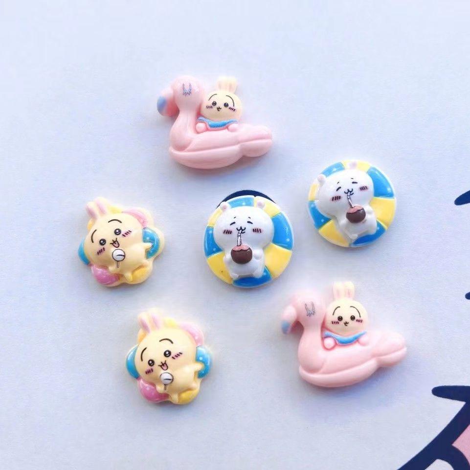 Cartoon Cute Chikawas Diy Glue Resin Jewelry Accessories Mobile Phone Case Key Hairpin Headband Accessories Hachiware USAGI