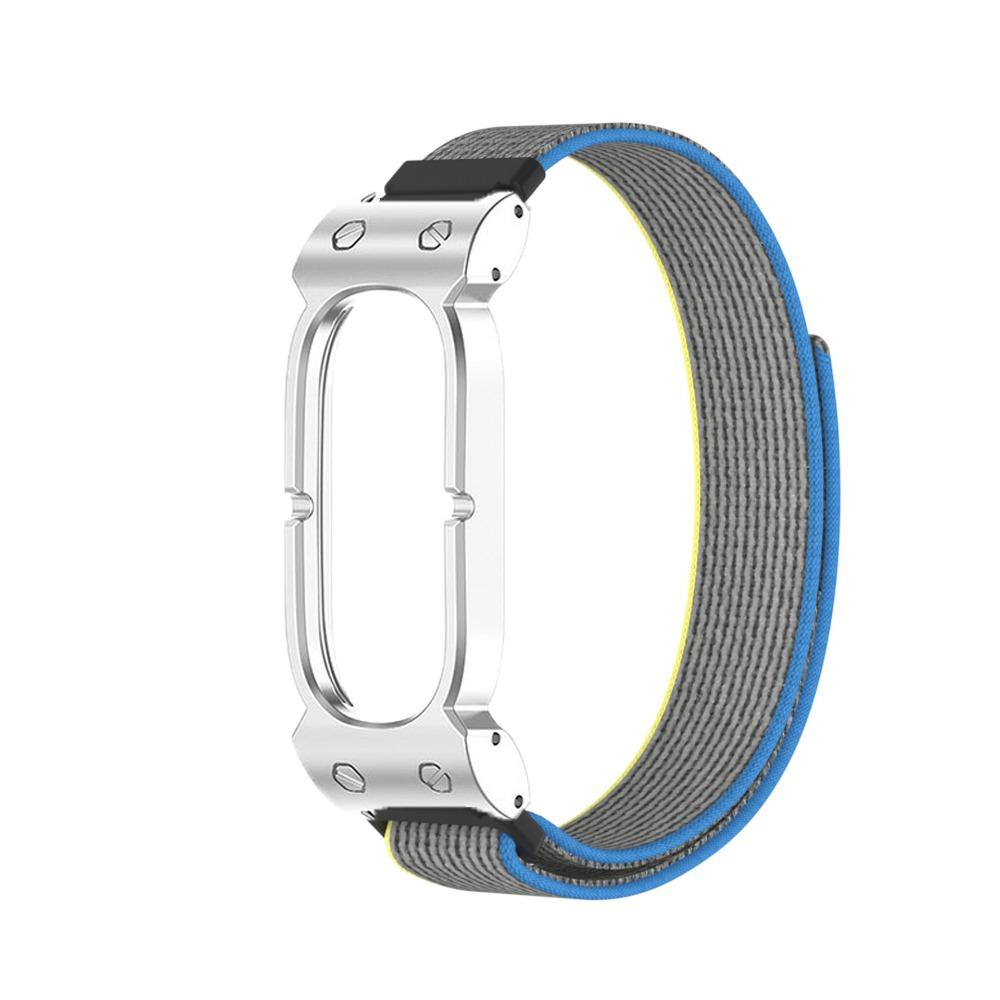 2 IN 1 Metal Protective Frame Case + Nylon Woven Watch Strap Adjustable Sport Replacement Wrist Bracelet Accessories For Google Fitbit Air