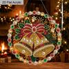 2D Flat 1pc Christmas Pearl Diamond Art Hanging Kits, 3D Mixed‑Sized Beads Craft, DIY Acrylic 25cm/20cm Pearl Diamond Painting Hanging Ornament
