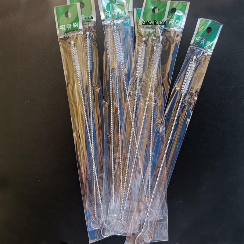 Stainless Steel Cleaning Brush for Straws, Bottles, and Cups with Spiral Bristles