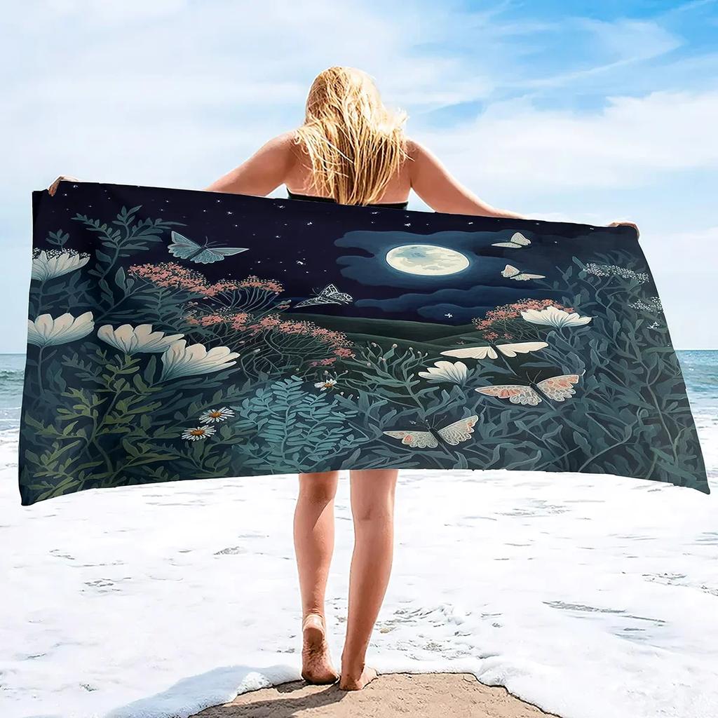Butterfly Microfiber Sand Free Beach Towel Super Absorbent Lightweight Thin Towel Blanket for Pool Swimming Bath Camping Yoga