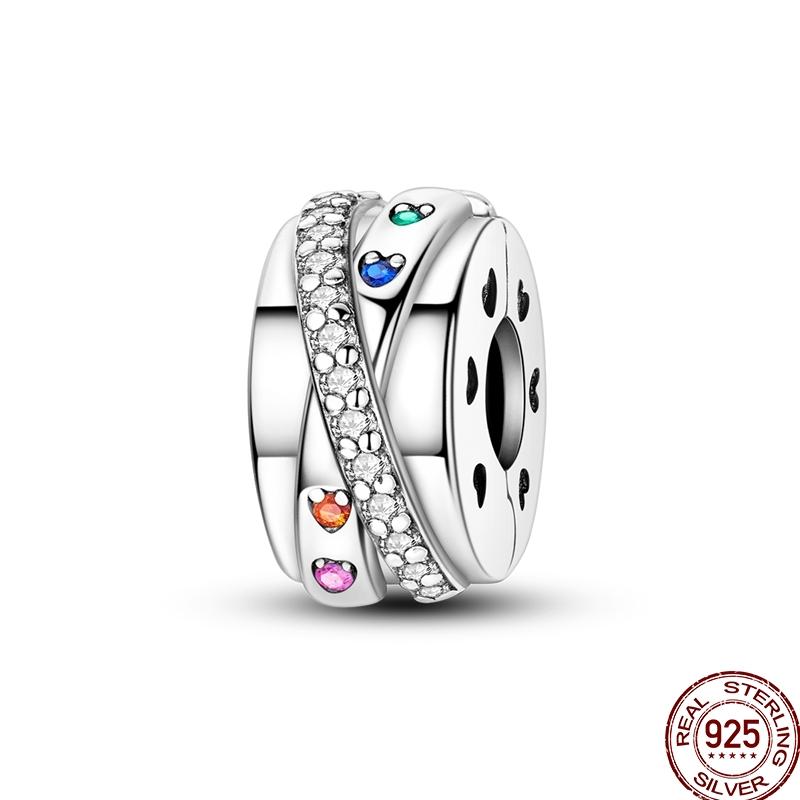 Genuine Copper Clasp Closure Cz Pave Clip Charms Daisy Bead Stopper Safety Chain Accessory Fit 3Mm Bangle Bracelet Fine Jewelry Clip