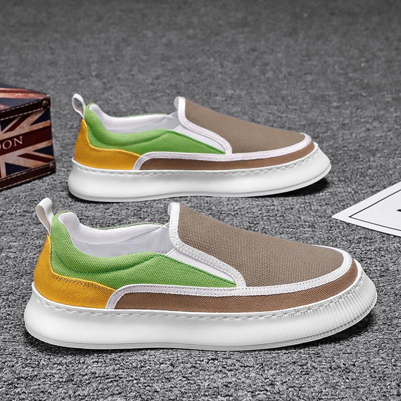 

Мужская обувь 2025 новая летняя дышащая ленивая обувь платформа повседневная трендовая обувь мужская легкая парусиновая обувь на одной педали 44