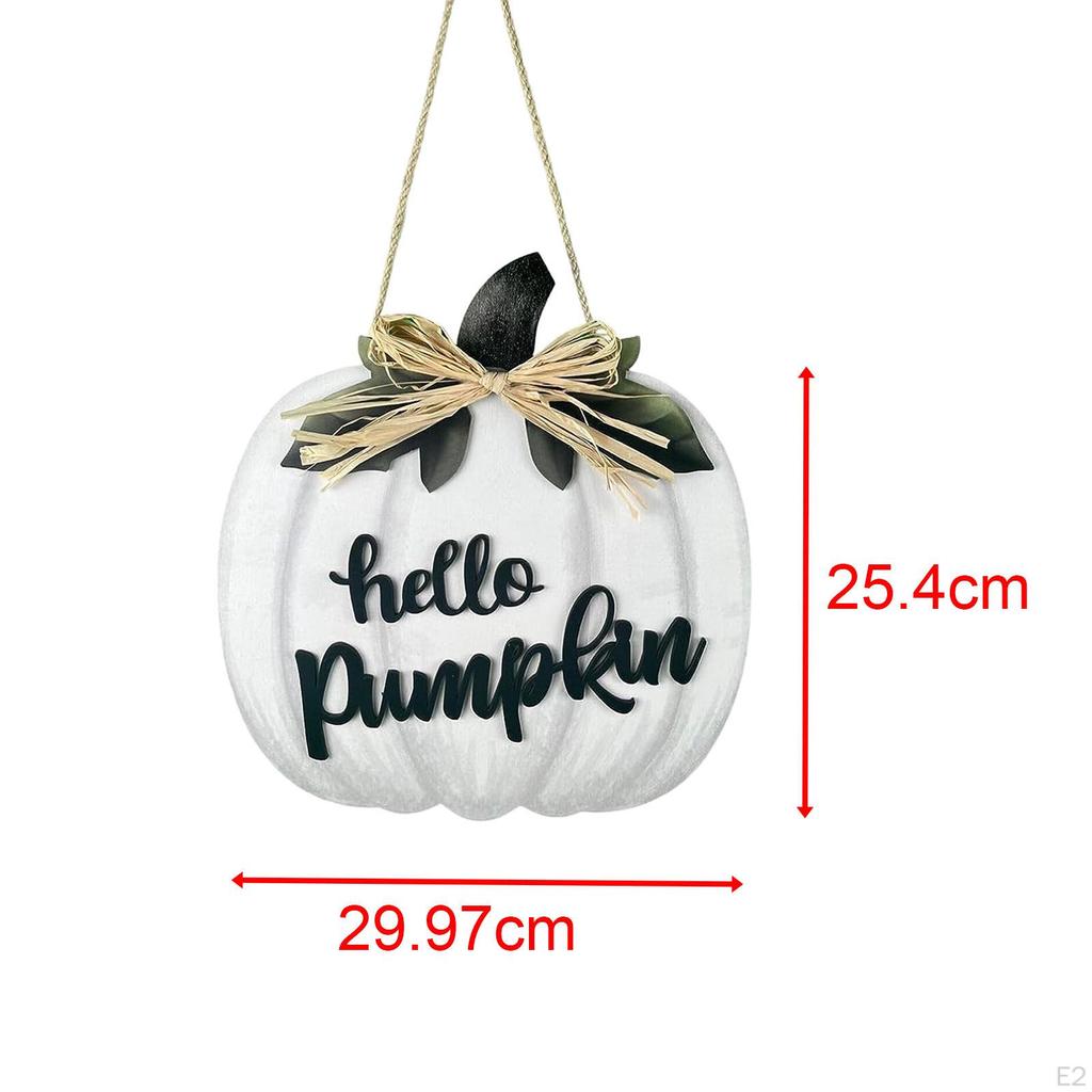 Fall Sign Pumpkin 10x12inch Wood Door Hanger Welcome Hanging for Autumn