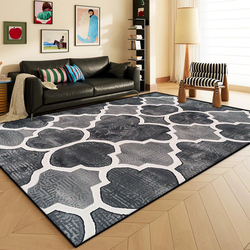 Nordic Geometric Carpet for Living Room Light Luxury Decoration Striped Abstract Rug Bedroom Kitchen Washable Non-slip Floor Mat