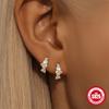 S925 Sterling Silver Ins Design Large Glossy Diamond-Set Double-Layer Water Drop Love Cone-Shaped Premium Ear Buckle Earrings