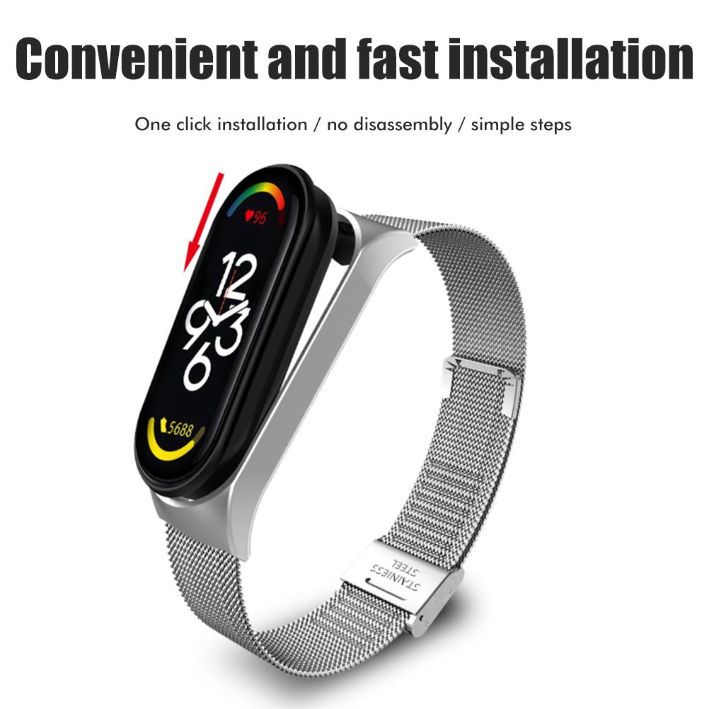Replacement Wristbands Compatible for Xiaomi Band 7 Metal Straps Waterproof Stainless Steel Straps Easy To Install with Tools