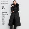 SNOWFLYING Women's Long Winter Down Jacket with Fox Fur Hood