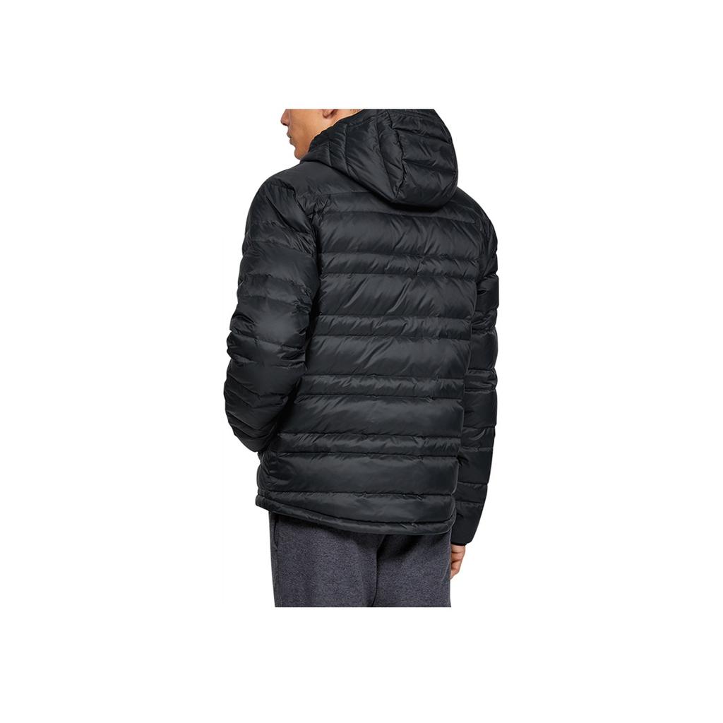 Under Armour Warm Training Solid Color Sports Hooded Down Jacket Men Outerwear Black 1342738-001