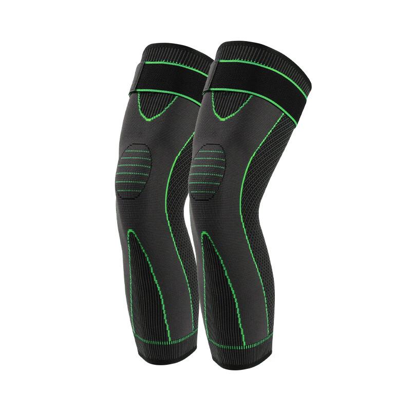 Bojue Knitted Long Sports Knee Pads with Silicone Anti-slip (Pair)