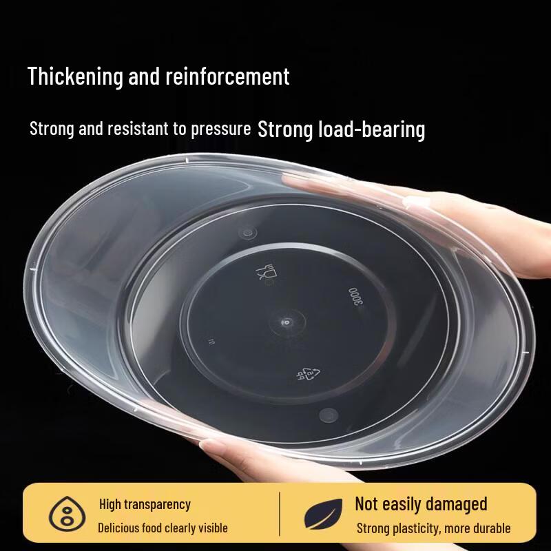 Disposable Transparent Plastic Round Takeaway Bowl