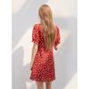 Sancai French Floral Puff Sleeve Short Dress