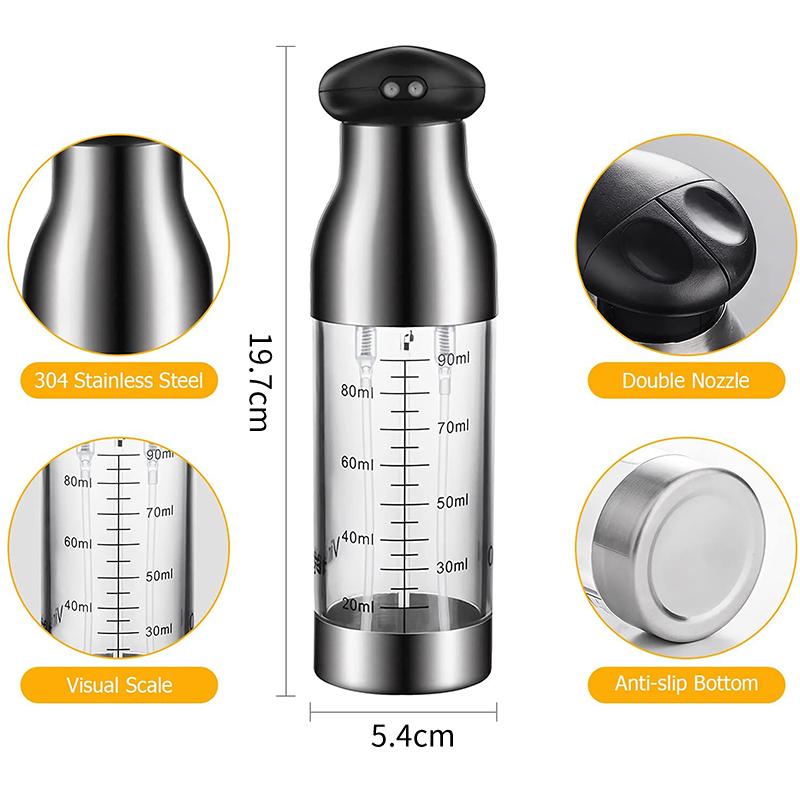 200ml Double-headed Oil Vinegar Bottles Oil Dispenser for Cooking Olive Oil Spray for Salad BBQ Kitchen Baking