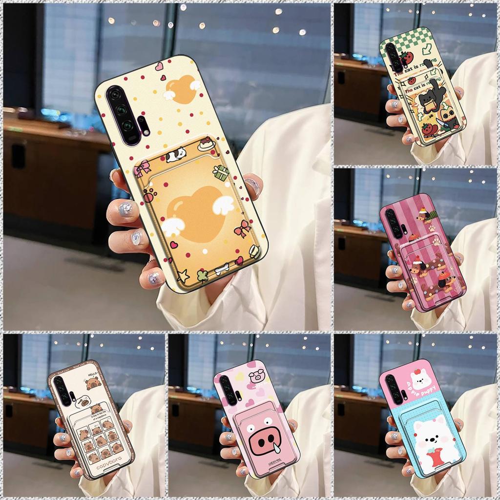 Protective Card Bag Phone Case For Huawei Honor 20 Pro Fashion Design Durable Cover Card Slot Waterproof Cartoon Cute
