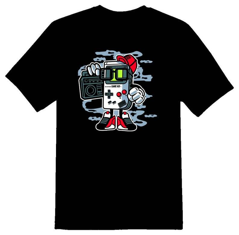 Game kid game unit Tee shirt black 140