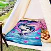 Dolphin pattern Printed Blanket for Sofa Bed Travel Camping Living Room Office Conditioning Blanket for All Seasons Gifts