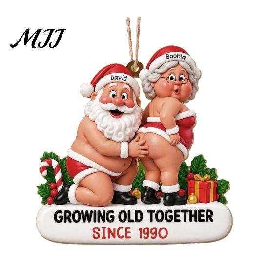 Hanging Wood Craft Decorations Wooden Christmas Tree Ornaments, Funny Santa Claus Pendant with Decorative Holiday Party Favors Rope for Home Decor and
