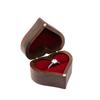 Boîte à bagues en bois de noyer en forme de cœur, support pour bague de fiançailles, boîte de rangement pour bijoux, sans bague