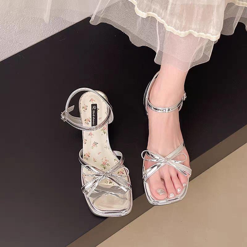 2025 New Summer French Roman Sandals Women's Super Fire Beautiful Versatile Not Tired Feet Wear with Skirt High Heels