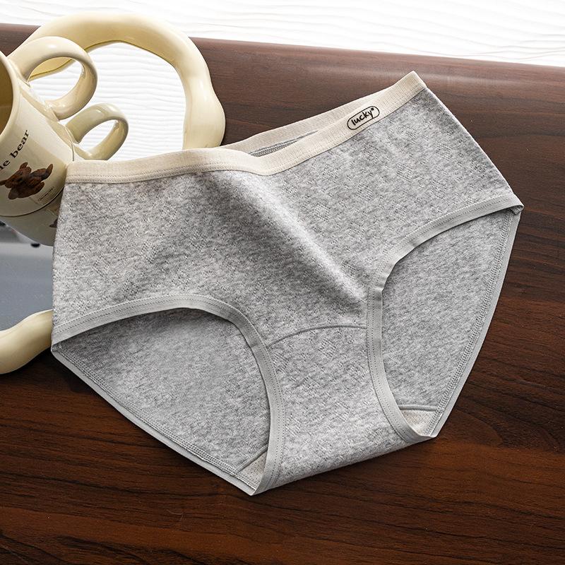 

Женские хлопковые трусики средней посадки с антибактериальной ластовицей 10A XL серый