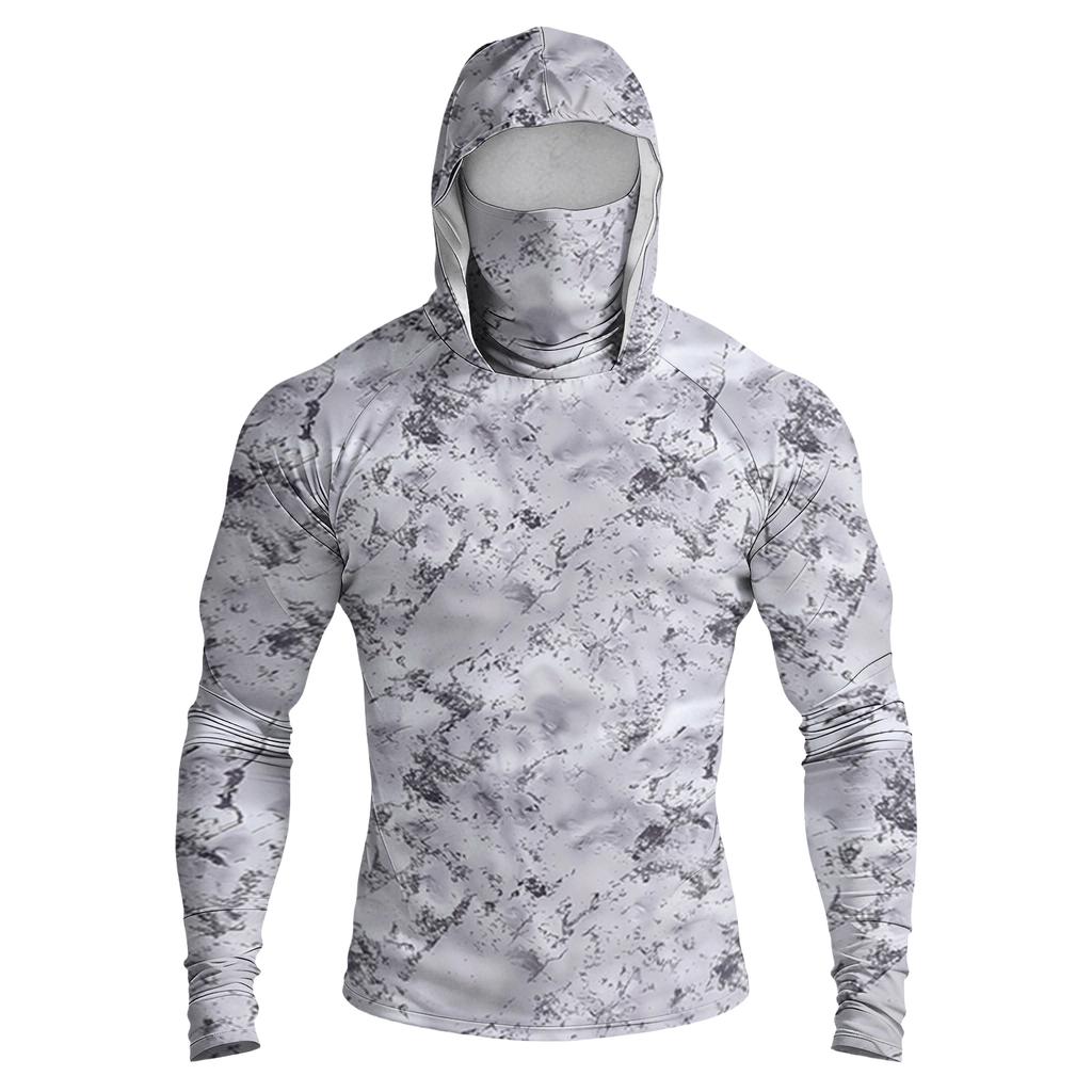 Camicia Casual da Uomo con Cappuccio e Maniche Lunghe a Spalla Cadente