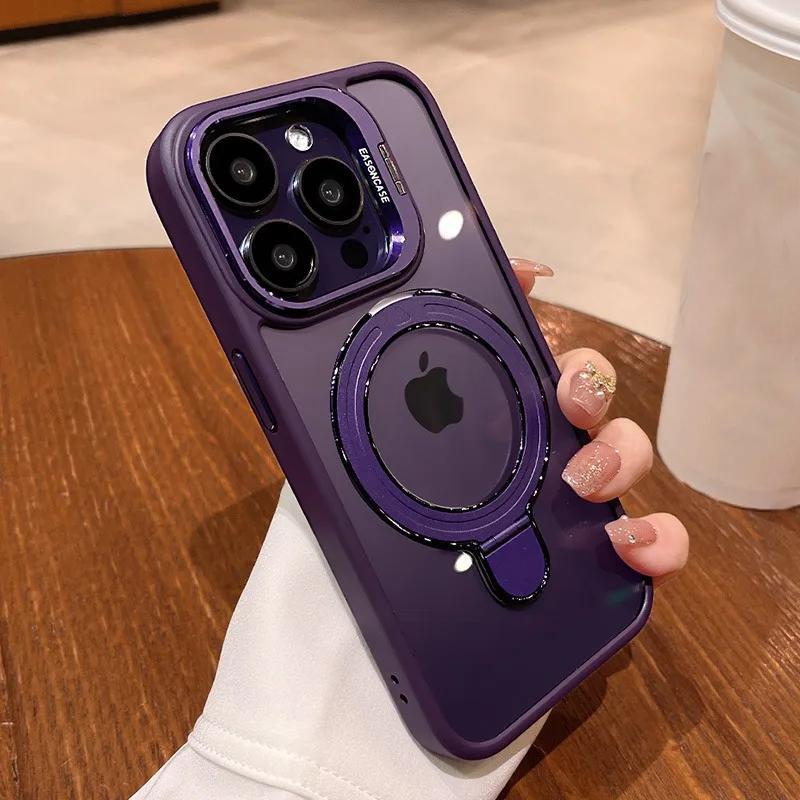 For iPhone 16 Pro Double Bracket Magsafe Case for iPhone 11 12 13 14 15 Pro Max Plus Magnet Stand Holder Armor Shockproof Cover