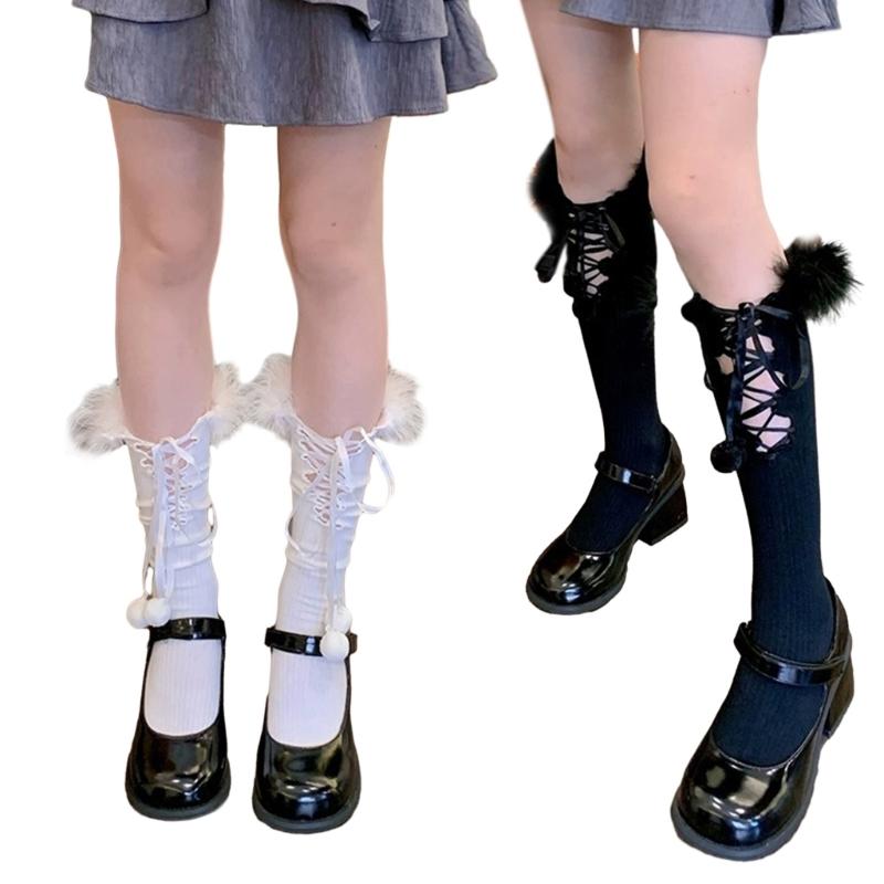 Womens Ruffle Socks Calf Socks Cute Feather Trim Socks Thin Middle Tube Stockings Summer Breathable Thin Socks