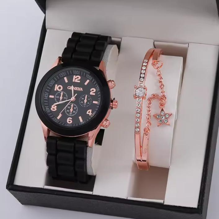Fashion Explosive Temperament Versatile Butterfly Bracelet Women'S Watch Simple Five-Piece Set Trendy Watch