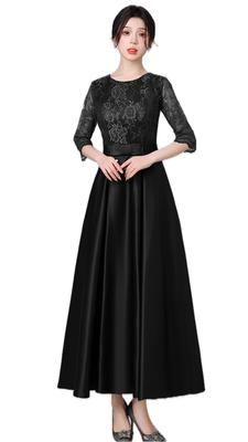 Impreza Ślub Pianino Długa Formalna Lata 40. [Sukienka EightSTAR] Sukienka, Sukienka, Zaproszenie, Recital, Dorośli, Sukienka, Rękawy, Łydka, Linia A, Sukienka, Gość, Lata 20., Lata 30.,