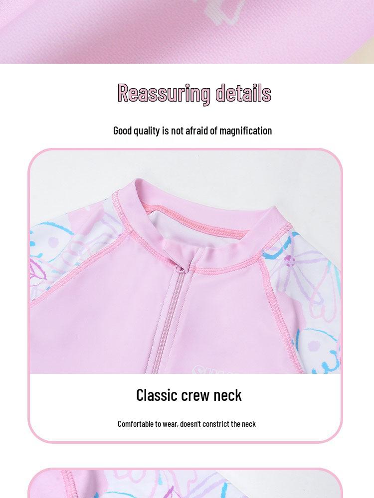 Girls' Rouge Pink Princess One-Piece Skirted Swimsuit - Quick-Dry, Sun Protection, Medium & Large Sizes