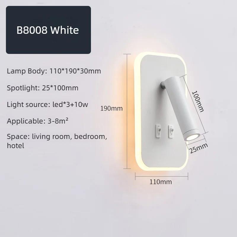 Minimalist LED Wall Mounted Reading Light Rotatable Bedside Wall Lamp Bedroom Decorative Wall Sconce Spotlight