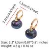 New Fashion Bread Round Big Pearl Dangle Earrings For Women Wedding Jewelry Gift Temperament Cubic Zirconia Eardrop