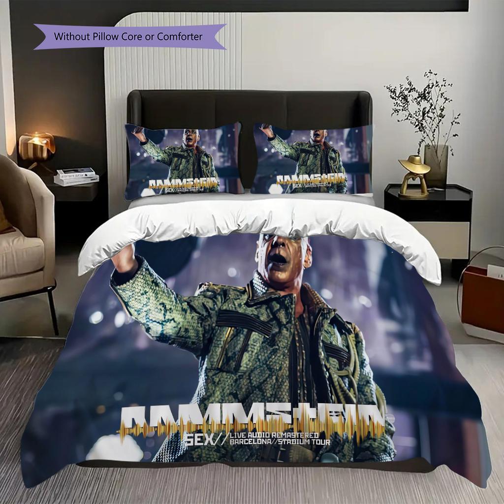 Rock Concert Energy Bedding (1 * Duvet Cover + 2 * Pillowcase, Without Core) 2D Flat Christmas Birthday Gift Duvet Cover and Pillowcase Bedding Set