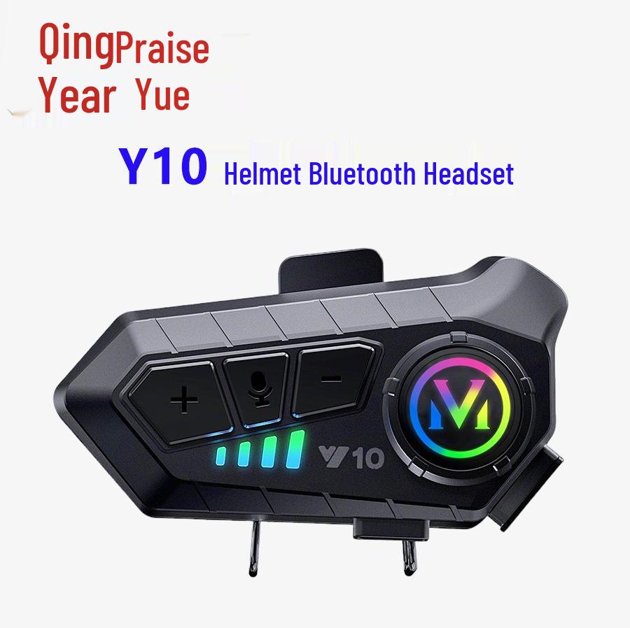 Y10 Bluetooth Helmet Headset, Noise-Cancelling & Waterproof, for Motorcycles & Cycling.