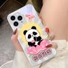Sitting Lotus Panda For IPhone 16 Pro Max 15 Pro 14 13 12 Mini 11 XS Max XR 7 8 Plu SE 2022 Tempered Glass Phone Case