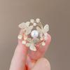 Butterfly Pearl Crystal Brooch High-end Women's Trendy Corsage Coat Suit Pin Retro Accessories