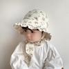 Summer Baby Girl Sunshade Hat Sweet Flower Print Big Brim Sun Hat Princess Kids Fisherman Cap Floral Children Bonnet Photo Prop