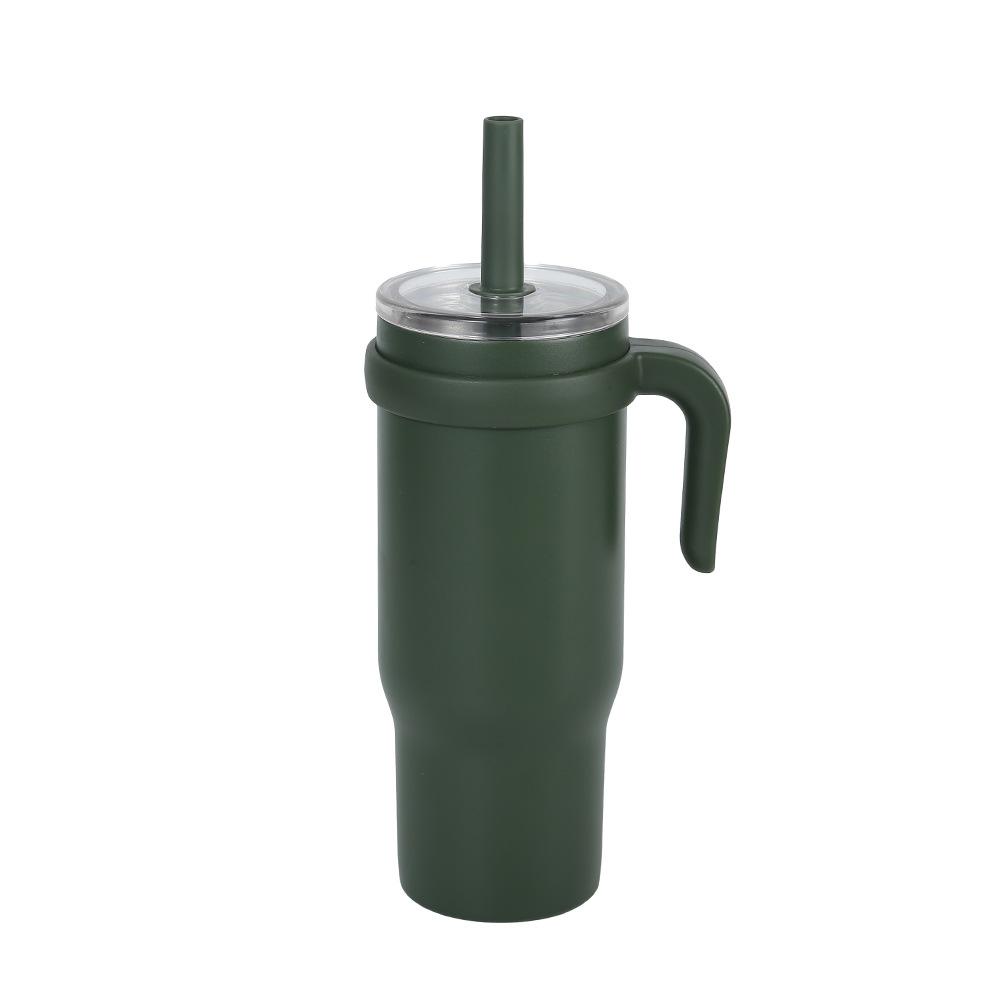 New Stainless Steel Cup With Handle Children'S Straw Cup High Value Vacuum Thermos Cup