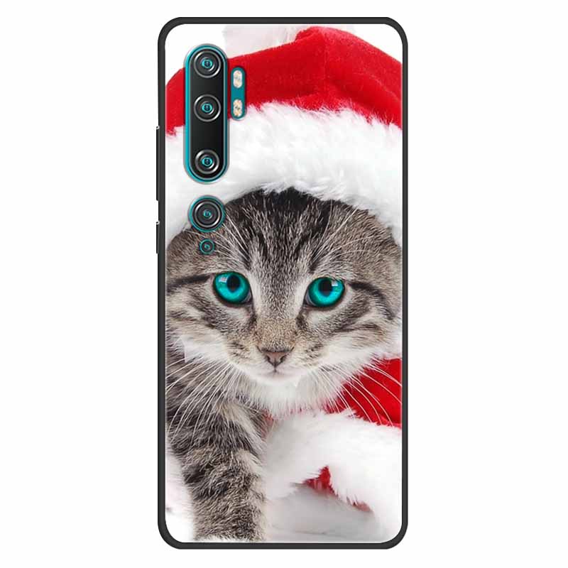 For Xiaomi Mi Note 10 Case Silicone Soft Owl Lion TPU Fashion Back Cover For Xiaomi Mi Note10 Cases Protective Printed Covers