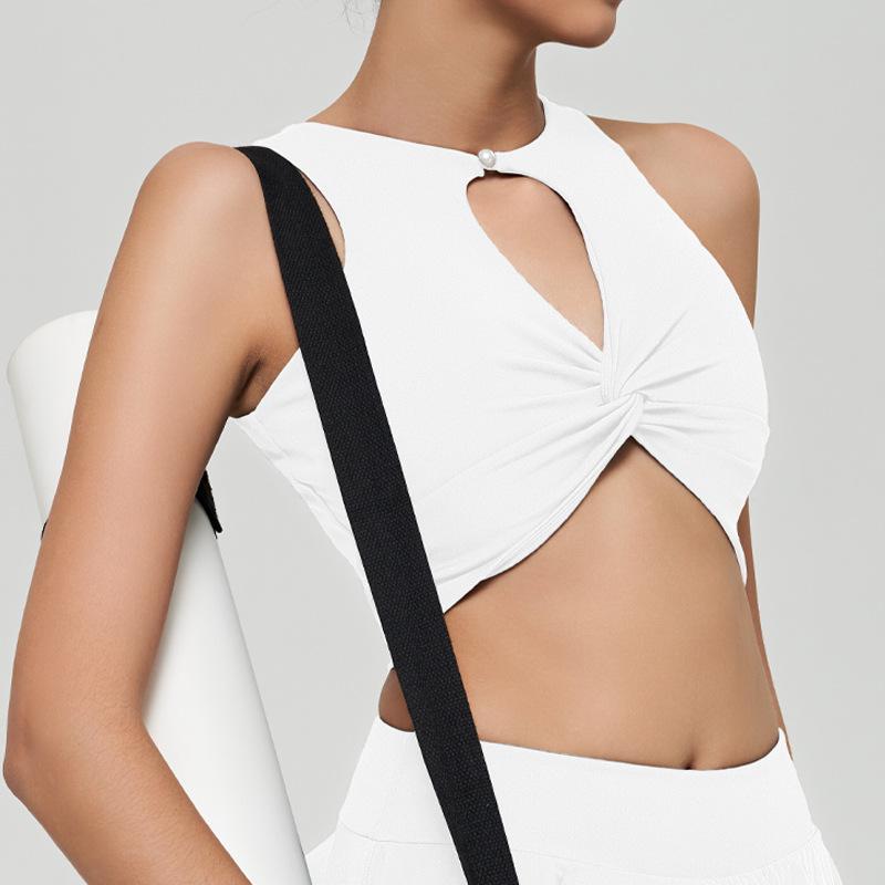 

Женский ажурный бюстгальтер для фитнеса с гофрированными сборками, нижнее белье с эффектом пуш-ап, однотонный противоударный спортивный жилет для йоги XL белый